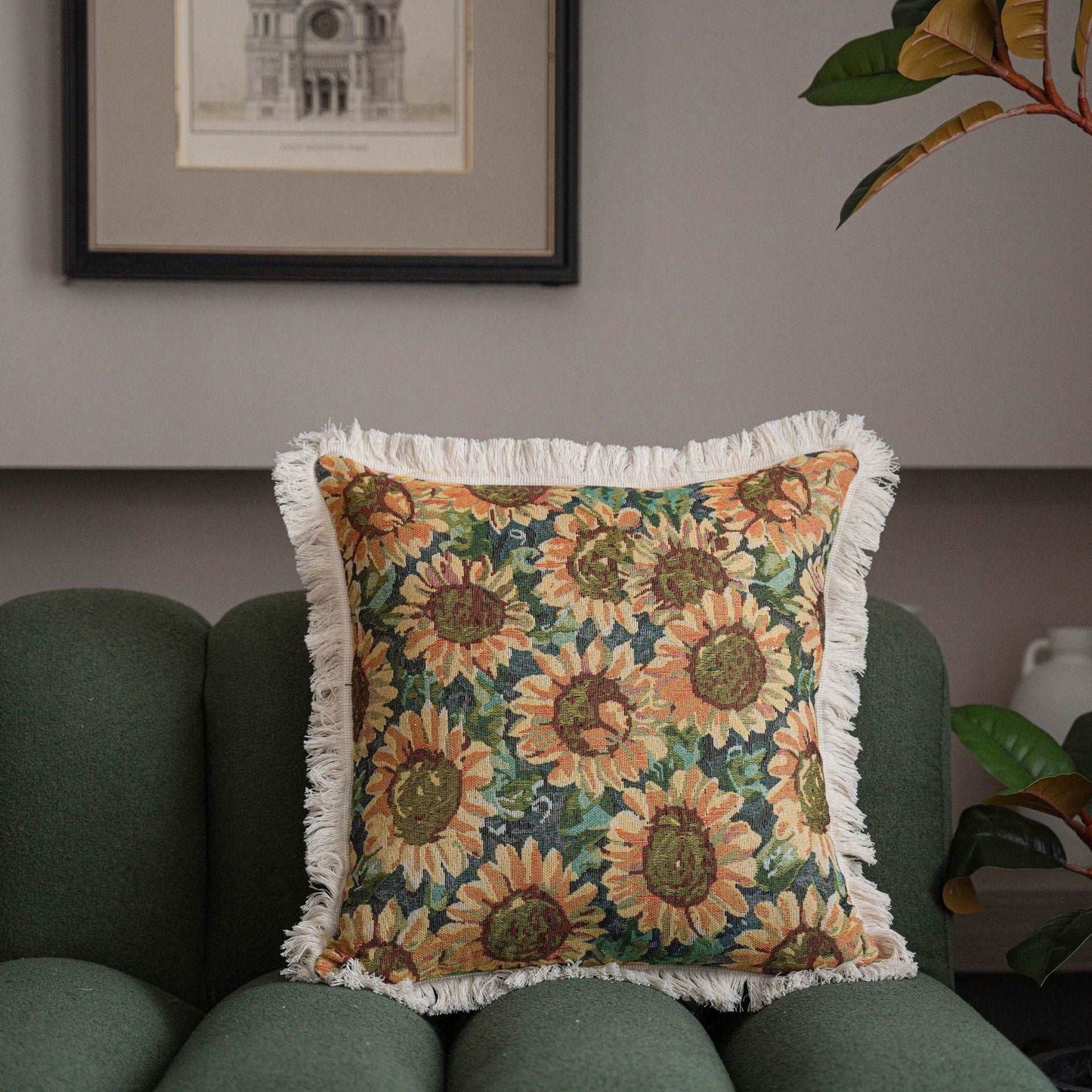 American Jacquard Multicolor Couch Pillow Case (NO INSERT PILLOW) - ChoreGirl