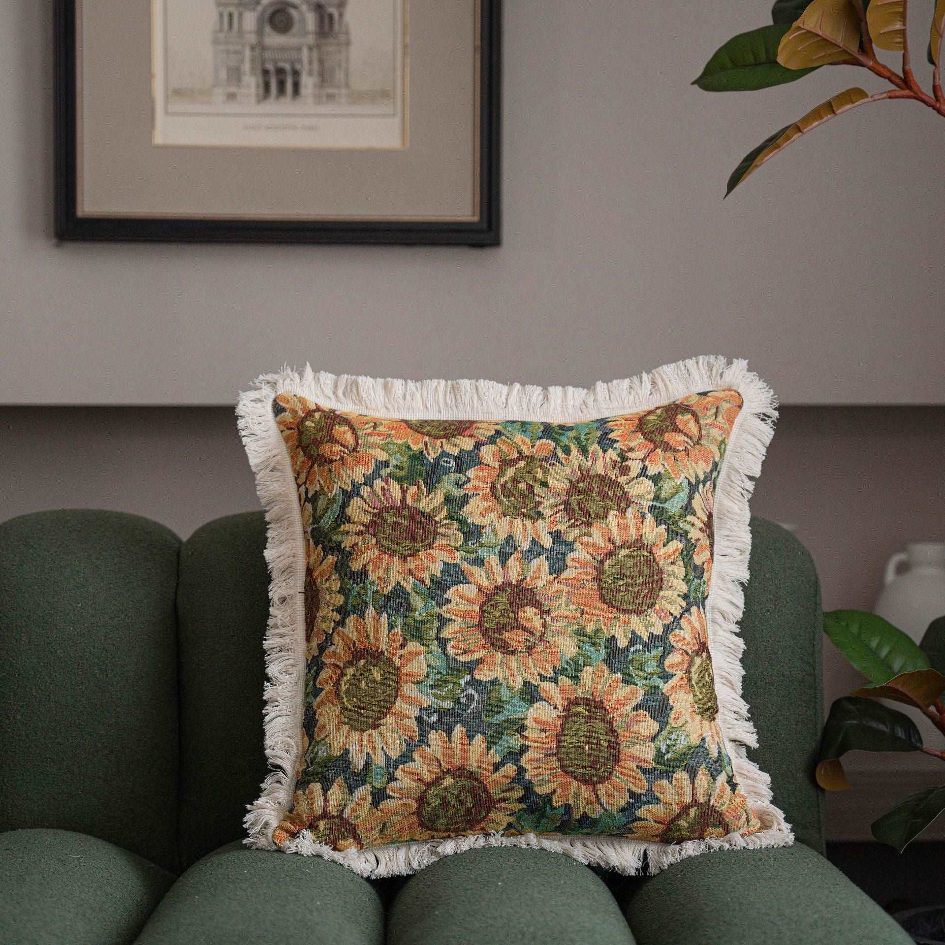 American Jacquard Multicolor Couch Pillow Case (NO INSERT PILLOW) - ChoreGirl