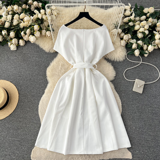 Women's Elegant Dress With A Bow-tie Waist Tie