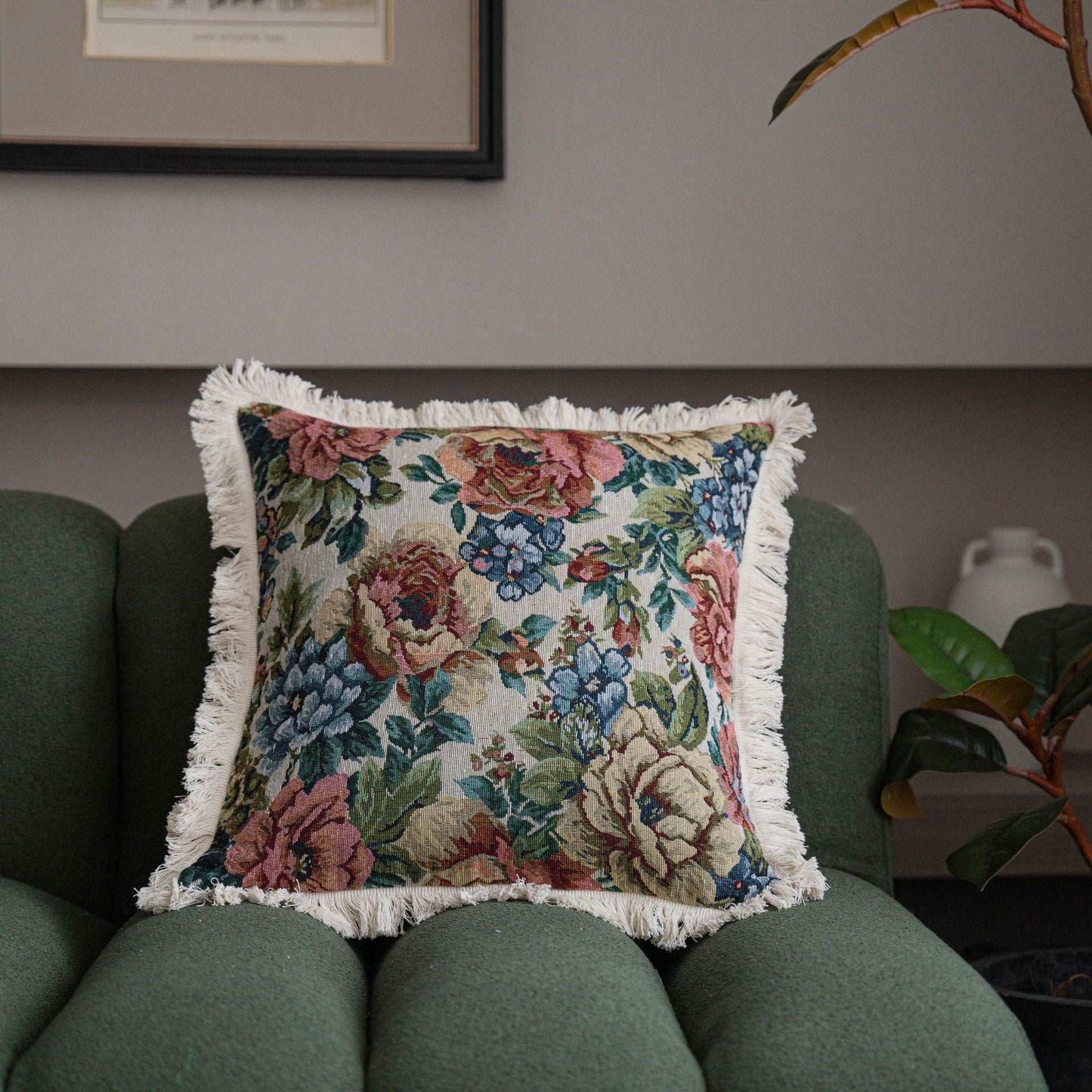 American Jacquard Multicolor Couch Pillow Case (NO INSERT PILLOW) - ChoreGirl