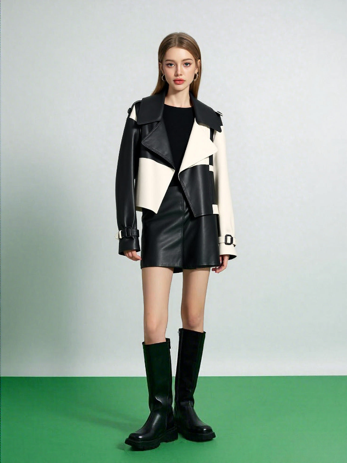 Women's Soft PU Leather Loose Biker Style Jacket - ChoreGirl