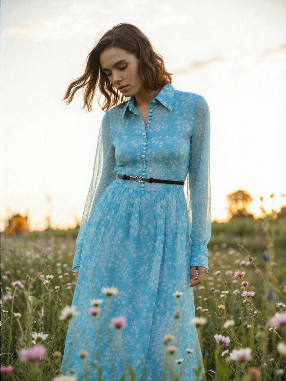 Women's Elegant Chiffon Boho Long Dress - ChoreGirl