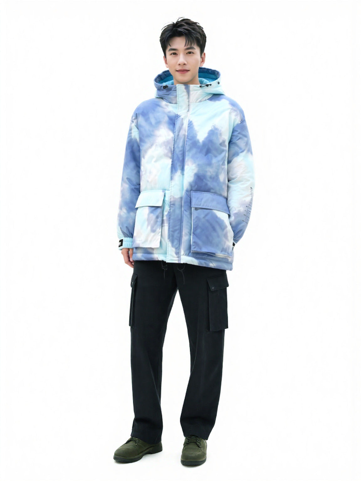 Men's Gradient Color Thick Warm Coat - ChoreGirl