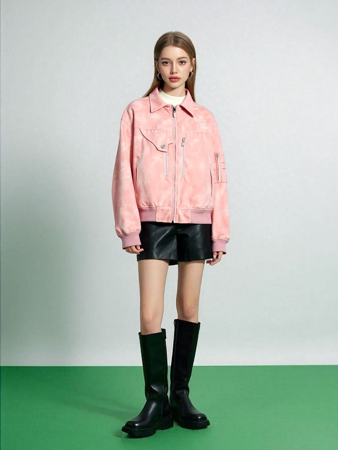 Women's Soft Fabric Bomber Jacket - ChoreGirl