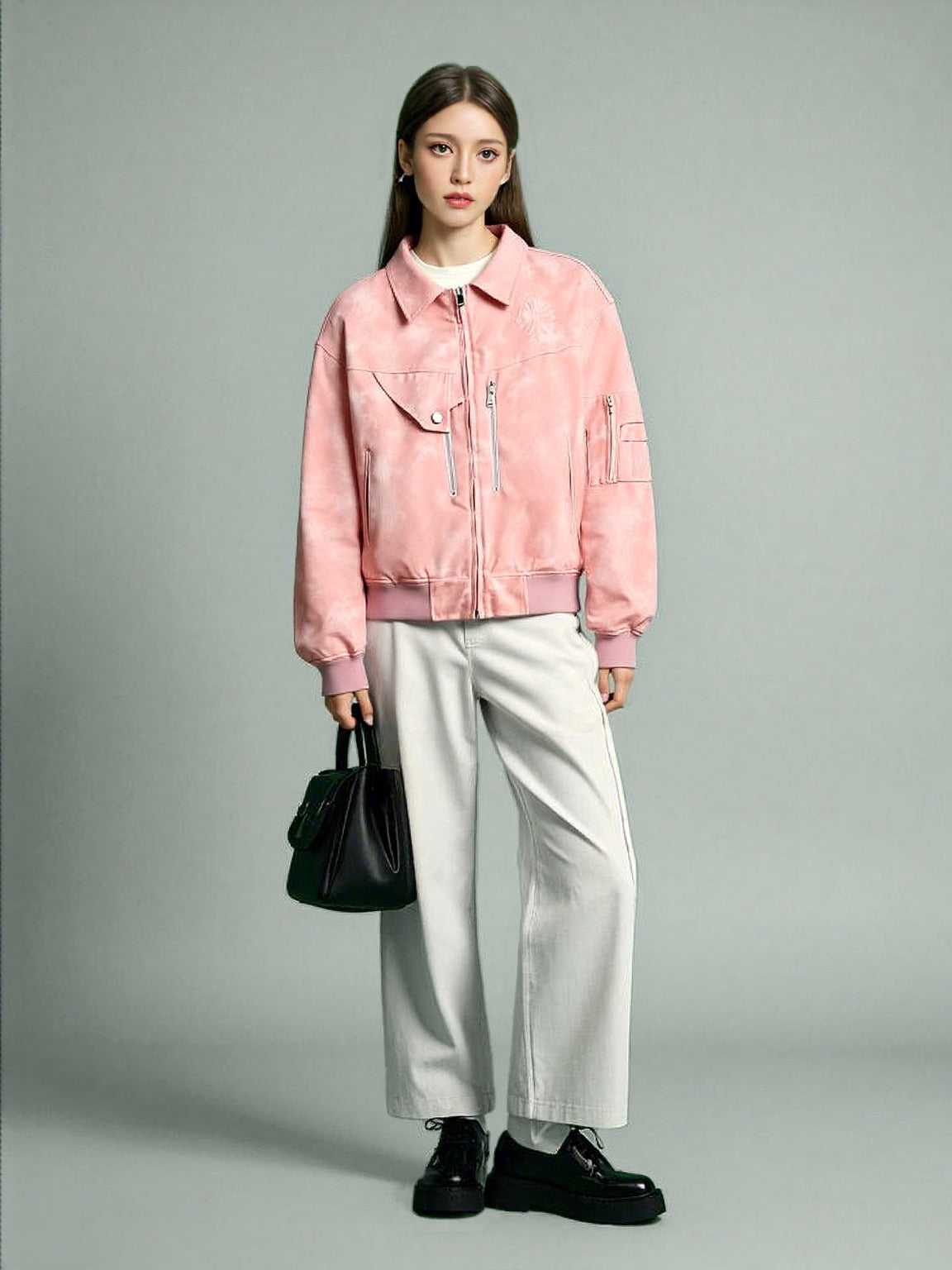 Women's Soft Fabric Bomber Jacket - ChoreGirl