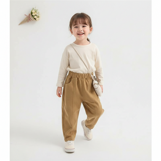 Baby Boys and Girls Solid Color Casual Pants
