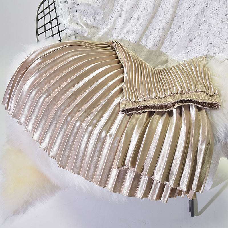 Women's Retro Fashion High Waist Pleated Long Skirt