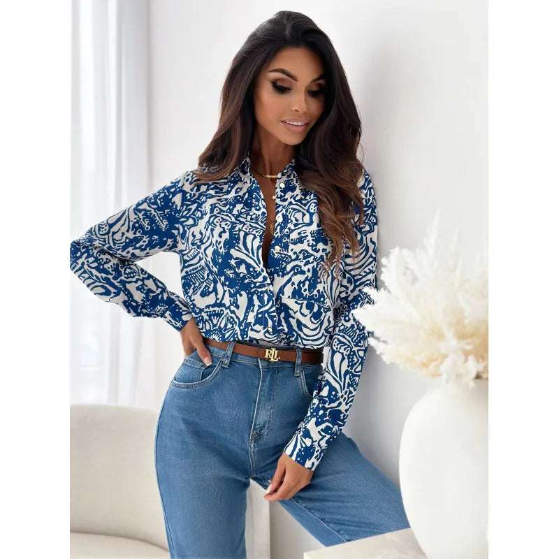 Women's Casual Collar Button-up Shirt - ChoreGirl