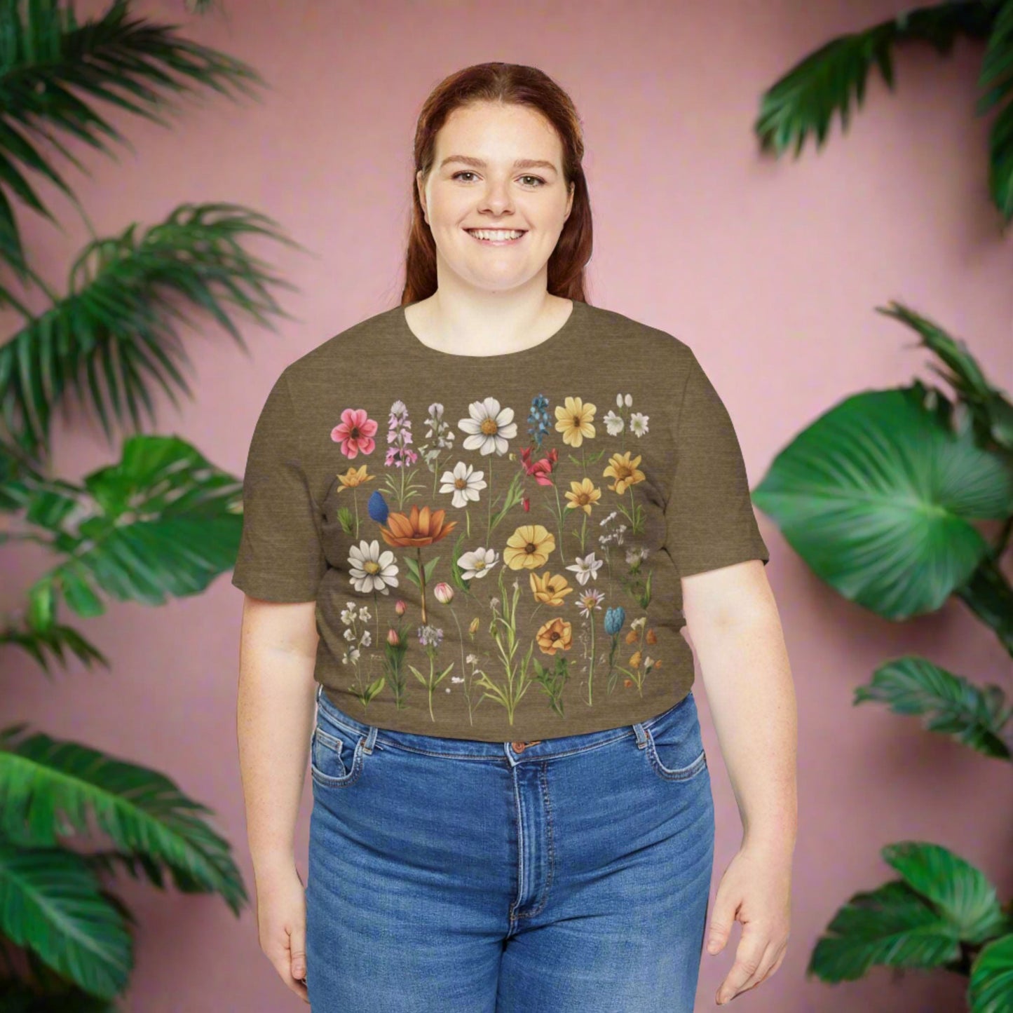 Custom Unisex Vintage Gardening Style Flower Jersey Short Sleeve Tee | PERSONALIZED - ChoreGirl
