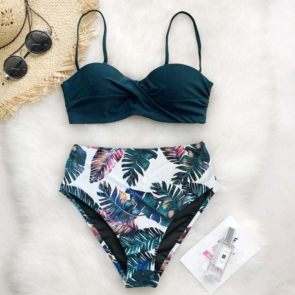 Women's High Waist Printed Bikini Swimsuit - ChoreGirl