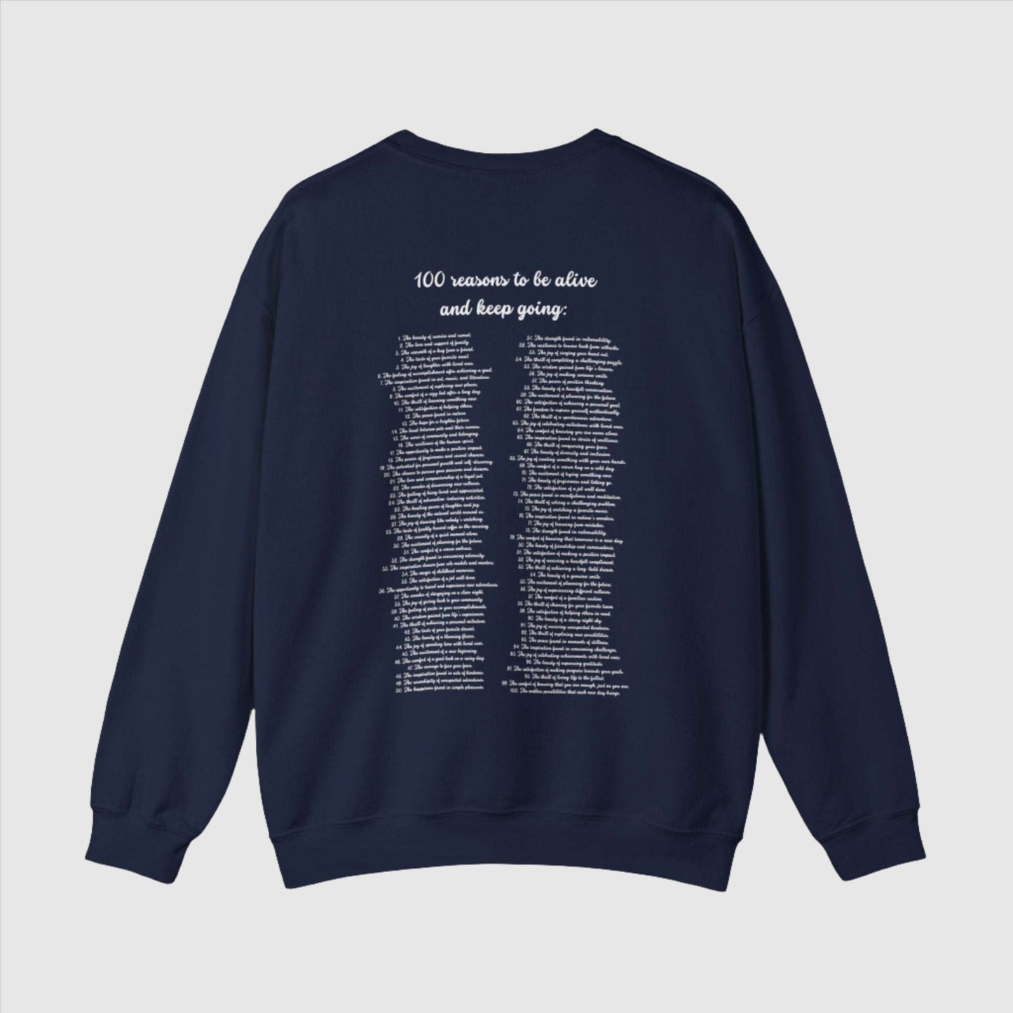 Custom 100 Reasons to Keep Going Unisex Heavy Blend Crewneck Sweatshirt | PERSONALIZED - ChoreGirl