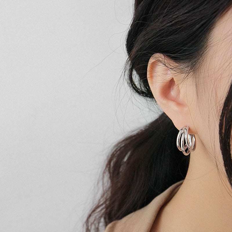 Women's Circle Rings S925 Sterling Silver Earrings - ChoreGirl