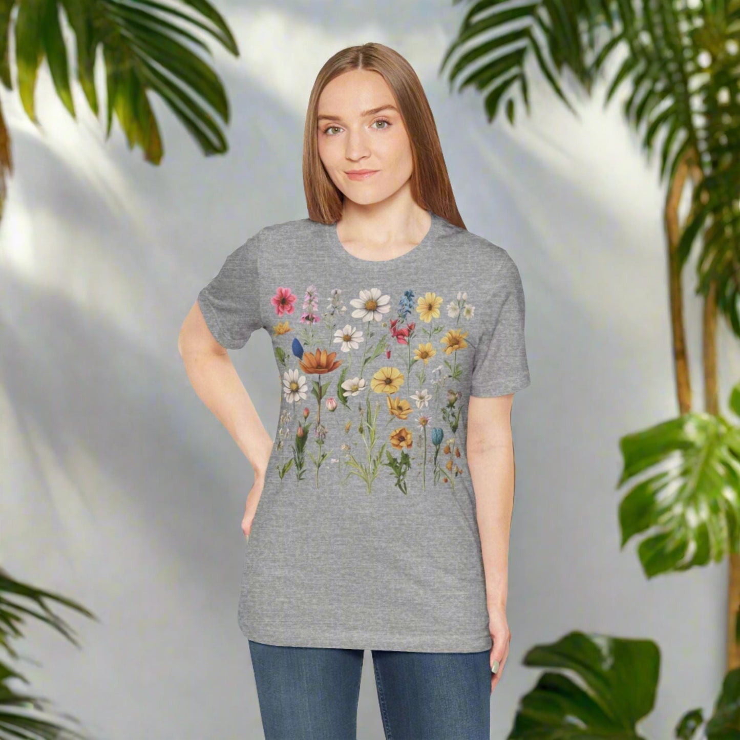 Custom Unisex Vintage Gardening Style Flower Jersey Short Sleeve Tee | PERSONALIZED - ChoreGirl