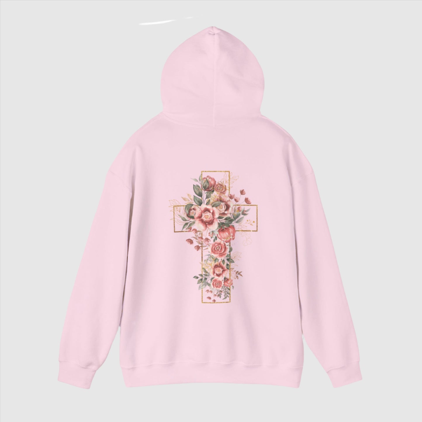 Custom Unisex Blooming Flower Cross Heavy Blend Hoodie | PERSONALIZED - ChoreGirl