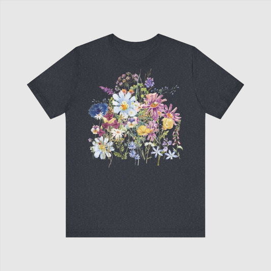 Custom Unisex Vintage Floral Jersey Short Sleeve Tee | PERSONALIZED - ChoreGirl