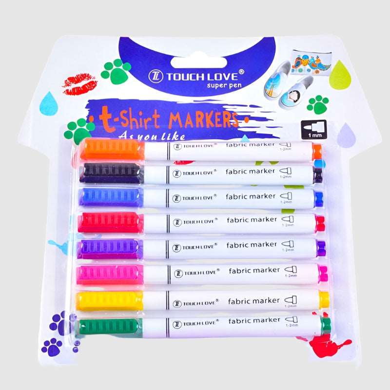 Clothes Textile Markers Fabric Paint Pen 8 Pcs Set - ChoreGirl