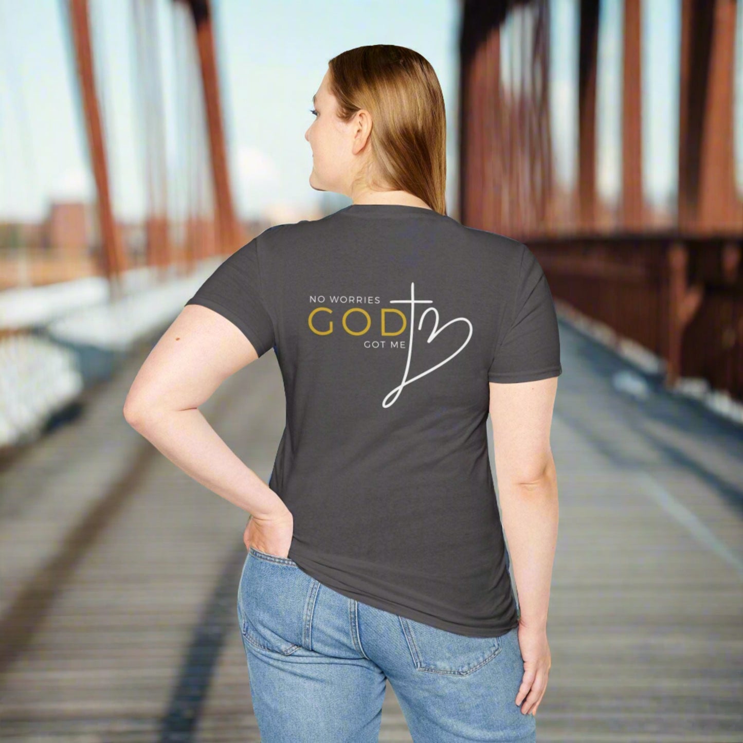 Custom Unisex "No worries, God got me" Softstyle T-Shirt | PERSONALIZED - ChoreGirl