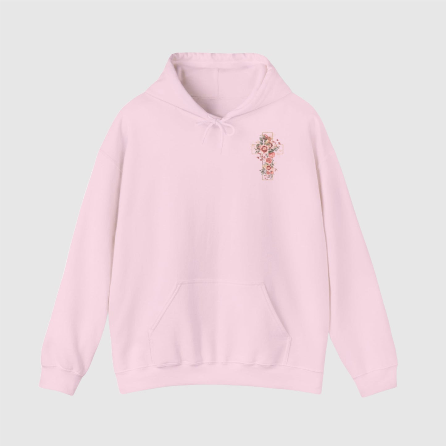 Custom Unisex Blooming Flower Cross Heavy Blend Hoodie | PERSONALIZED - ChoreGirl