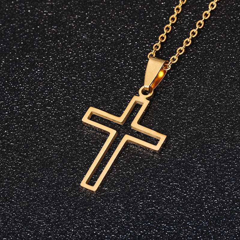 Unisex Stainless Steel Cross Pendant Necklace - ChoreGirl