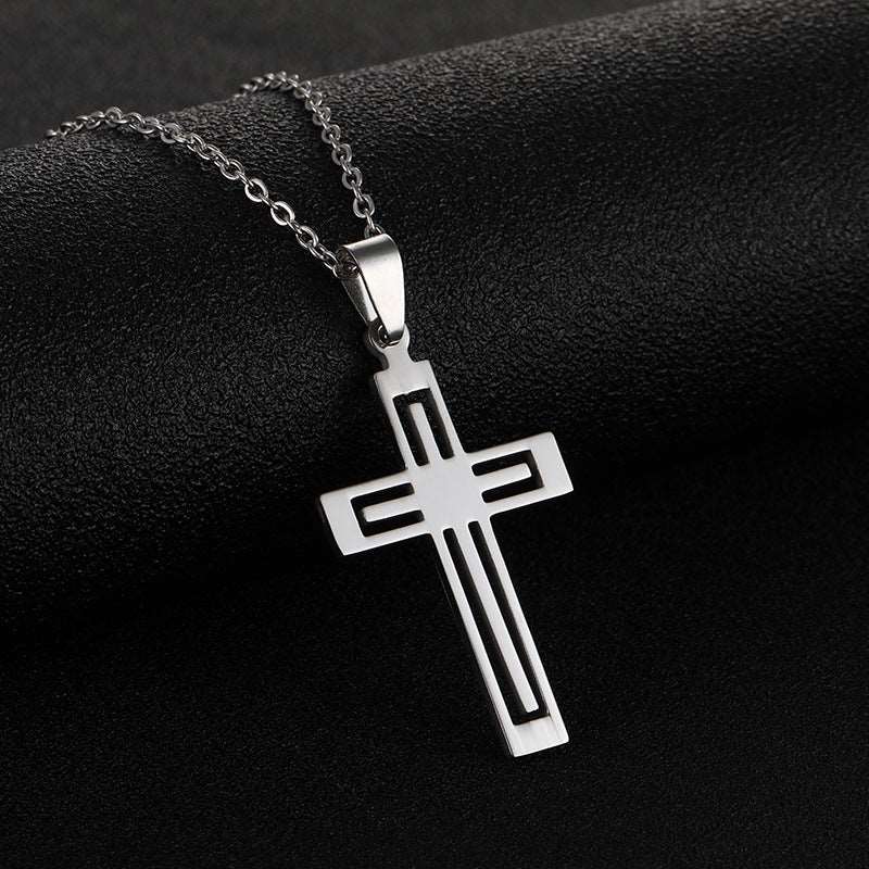 Unisex Stainless Steel Cross Pendant Necklace - ChoreGirl