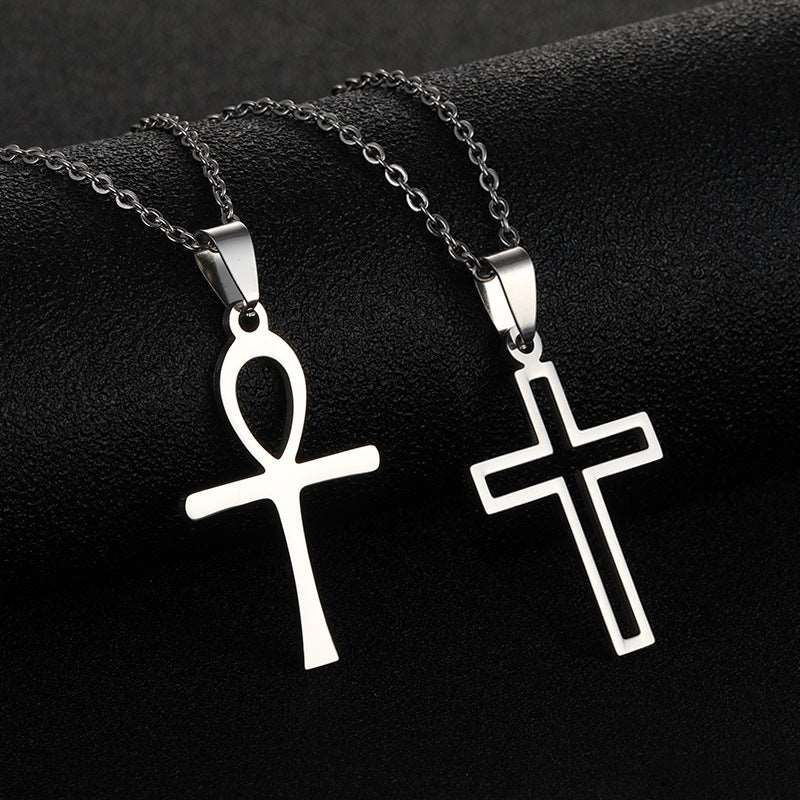 Unisex Stainless Steel Cross Pendant Necklace - ChoreGirl