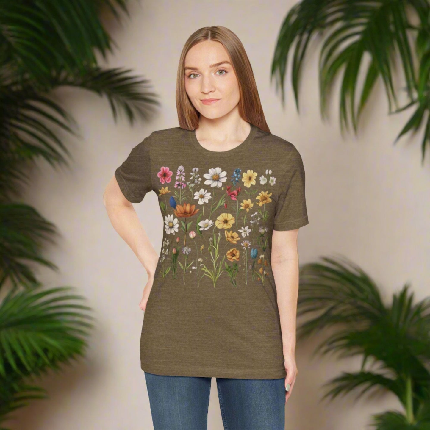 Custom Unisex Vintage Gardening Style Flower Jersey Short Sleeve Tee | PERSONALIZED - ChoreGirl