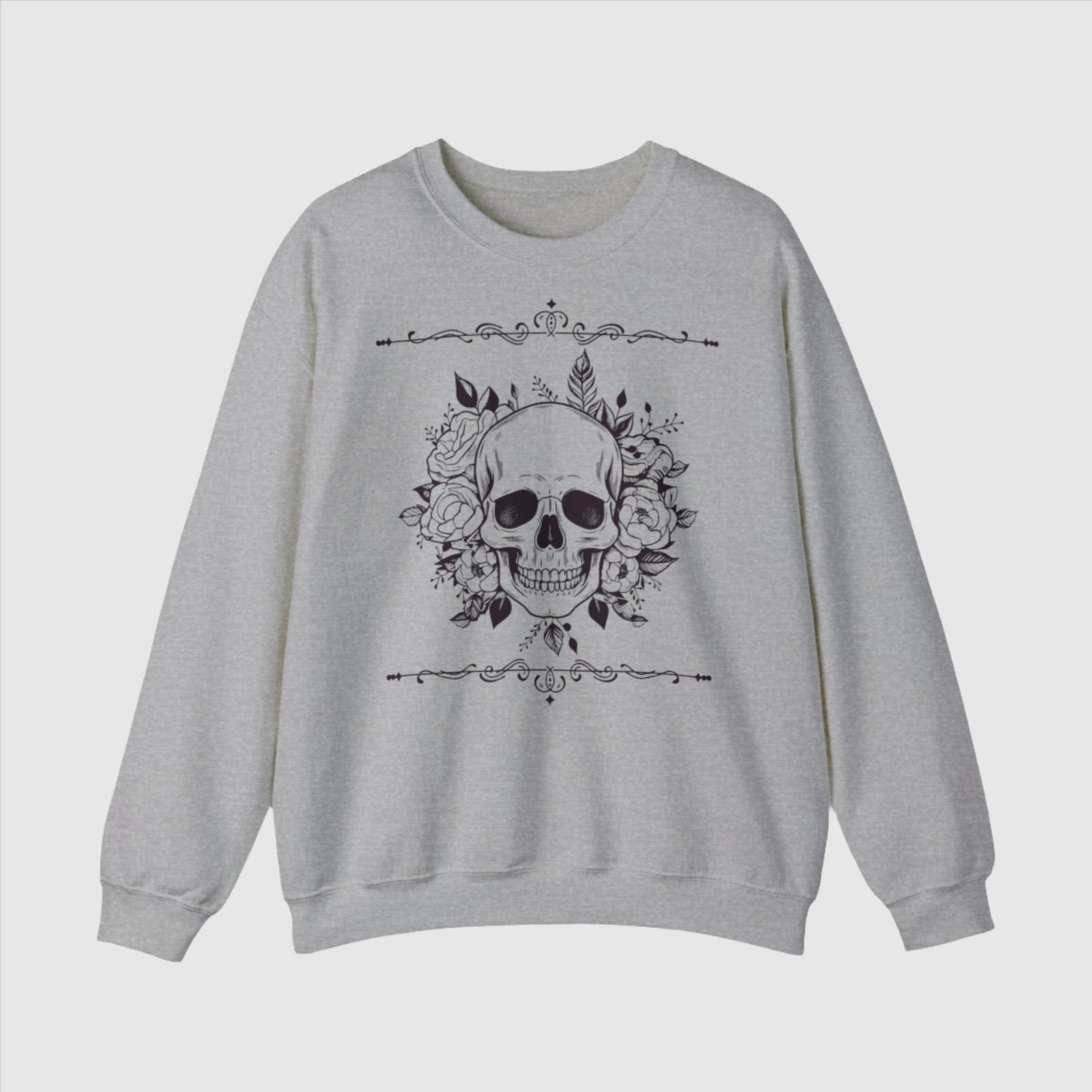 Custom Unisex Vintage Skull Heavy Blend Crewneck Sweatshirt | PERSONALIZED - ChoreGirl