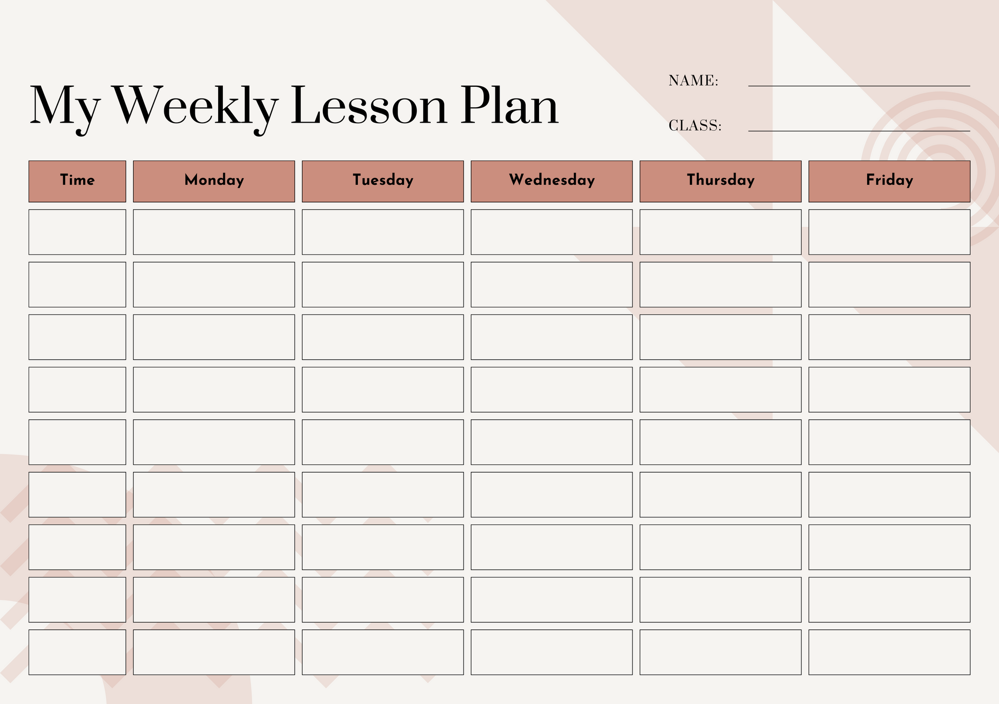 Custom Timetable with Colorful Designs - Available in German and English | PERSONALIZED - ChoreGirl