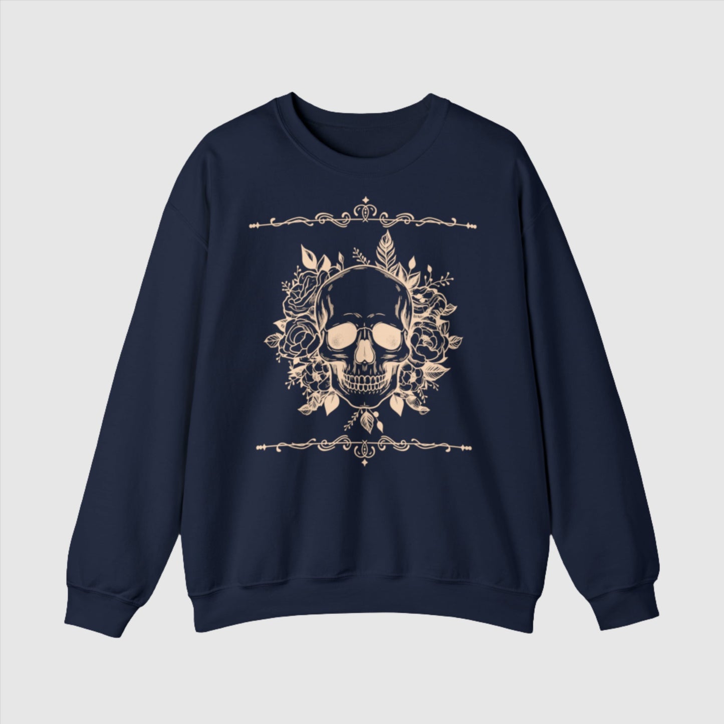 Custom Unisex Vintage Skull Heavy Blend Crewneck Sweatshirt | PERSONALIZED - ChoreGirl