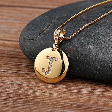 Fashion Jewelery Letter Necklace with Glossy Diamonds - ChoreGirl