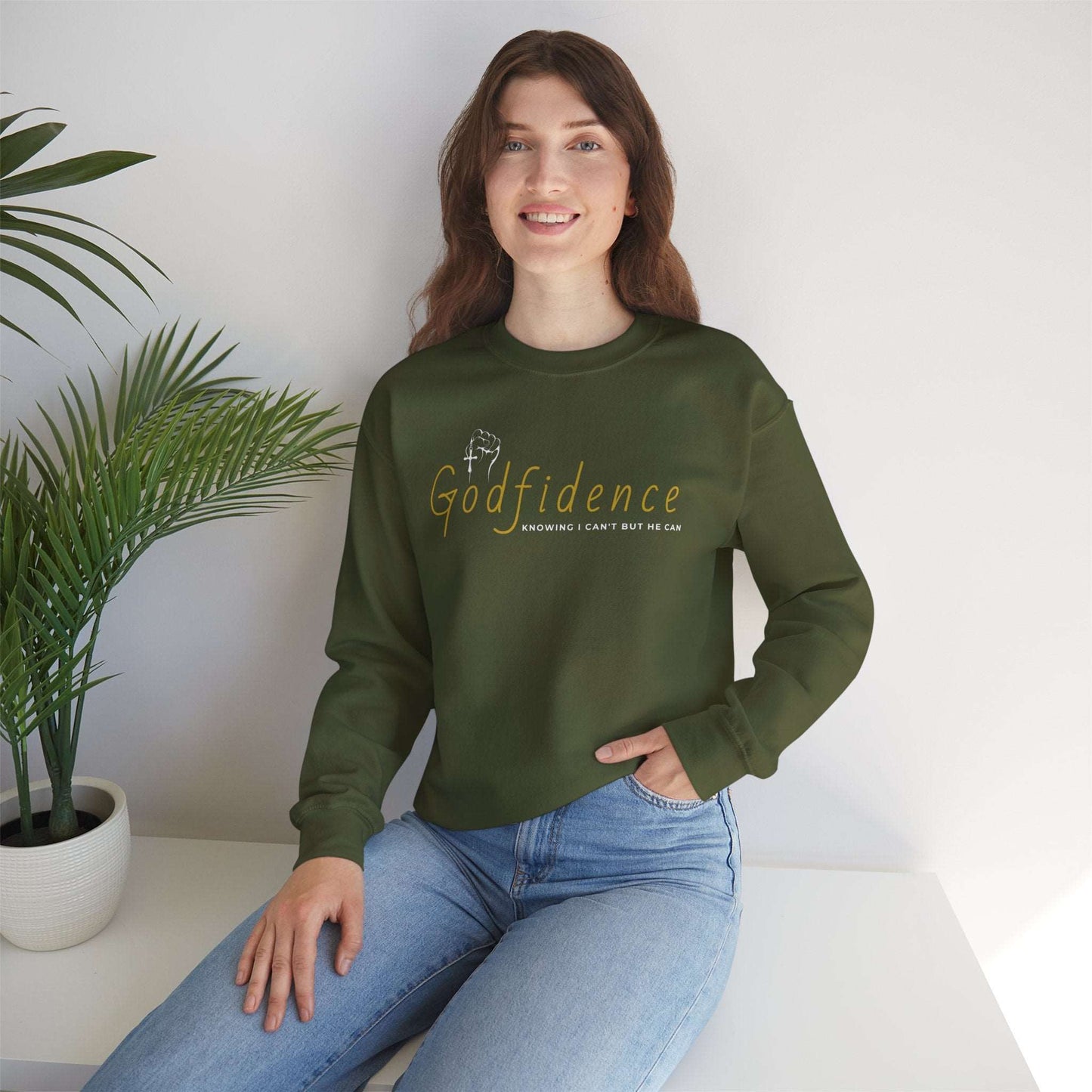 Custom Unisex Godfidence Heavy Blend Crewneck Sweatshirt | PERSONALIZED - ChoreGirl