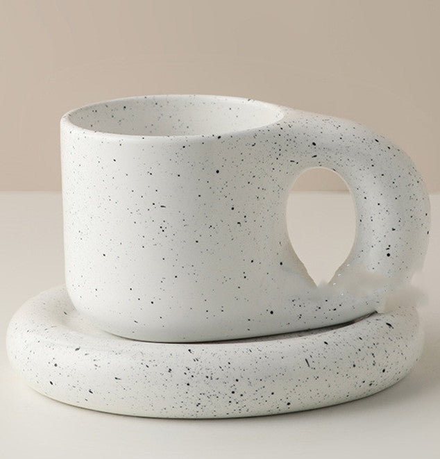 Bubbly Curvy Ceramic Mug with coaster, 300 ml - ChoreGirl