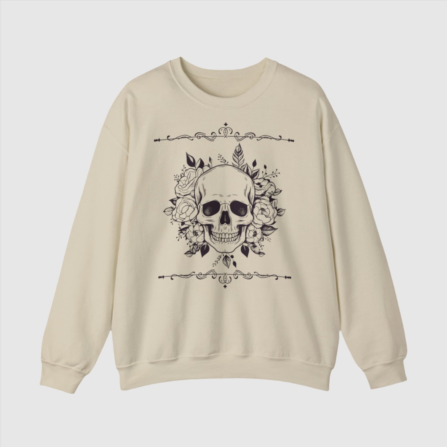 Custom Unisex Vintage Skull Heavy Blend Crewneck Sweatshirt | PERSONALIZED - ChoreGirl