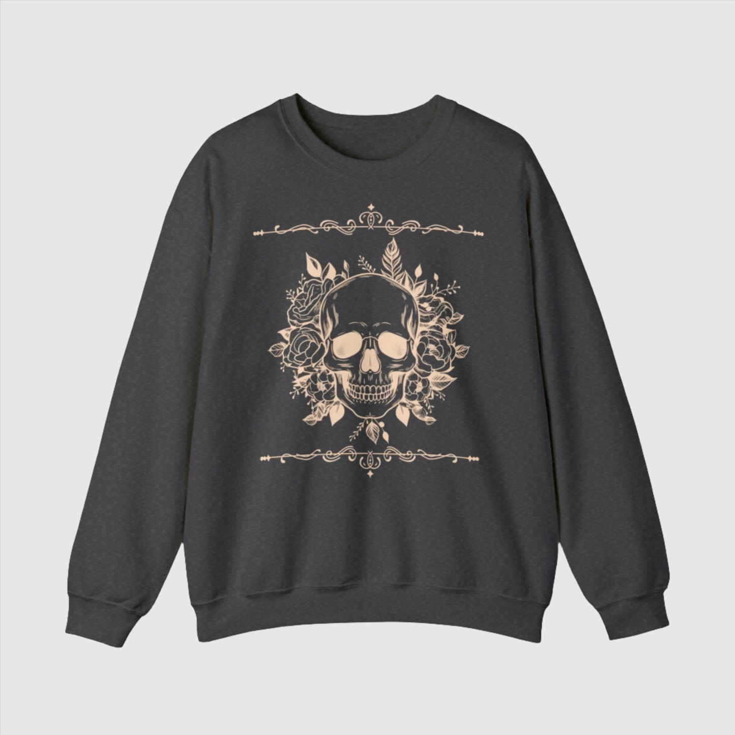 Custom Unisex Vintage Skull Heavy Blend Crewneck Sweatshirt | PERSONALIZED - ChoreGirl