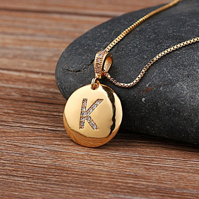 Fashion Jewelery Letter Necklace with Glossy Diamonds - ChoreGirl