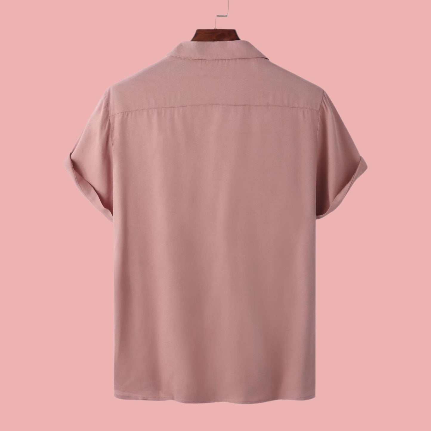 Men's Casual Solid Color Short Sleeved Button-up Shirt - ChoreGirl