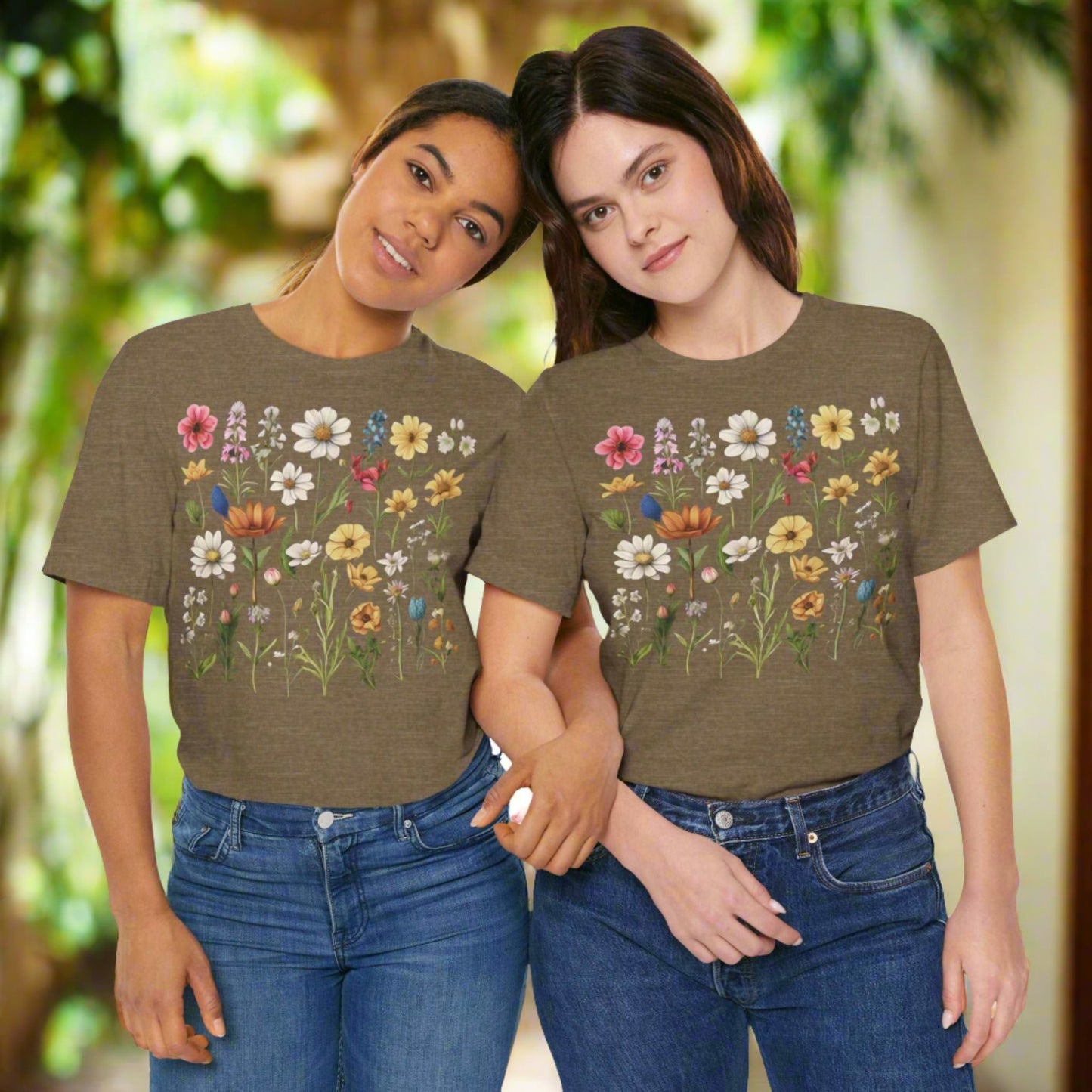 Custom Unisex Vintage Gardening Style Flower Jersey Short Sleeve Tee | PERSONALIZED - ChoreGirl