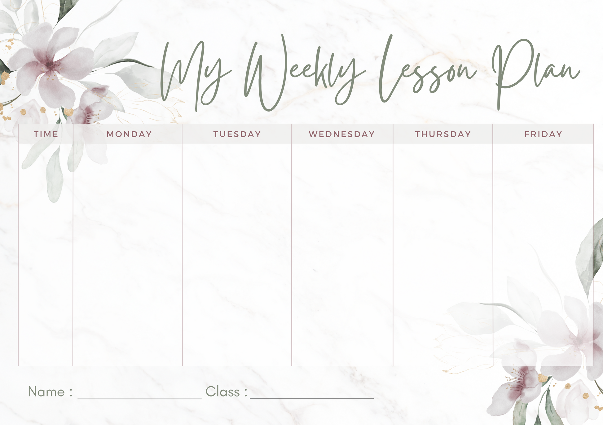 Custom Timetable with Colorful Designs - Available in German and English | PERSONALIZED - ChoreGirl