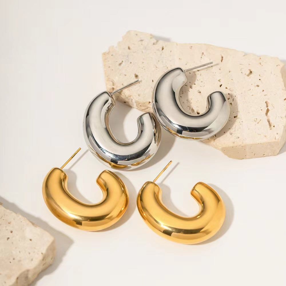Women's Geometric Copper Hollow Earrings - ChoreGirl