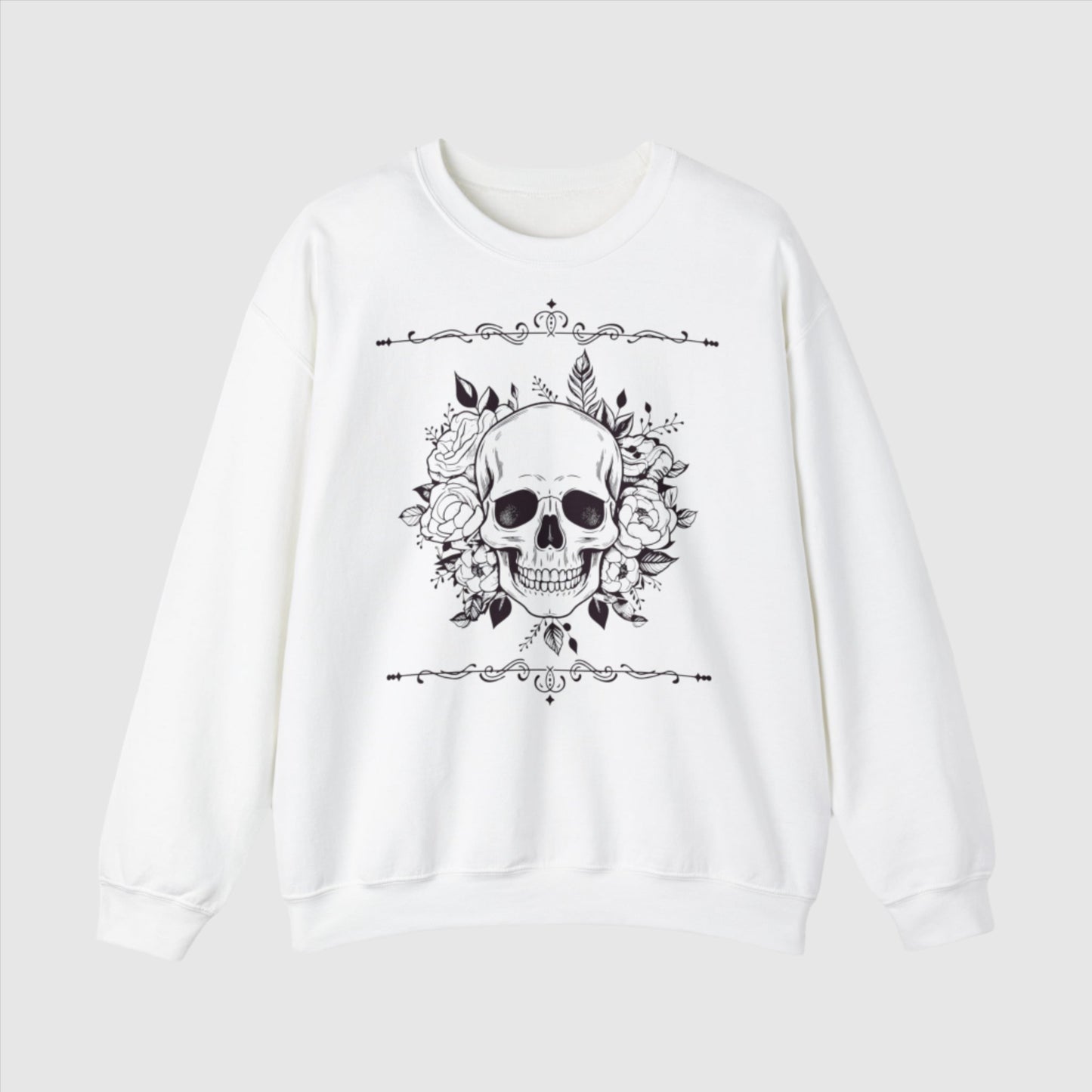 Custom Unisex Vintage Skull Heavy Blend Crewneck Sweatshirt | PERSONALIZED - ChoreGirl