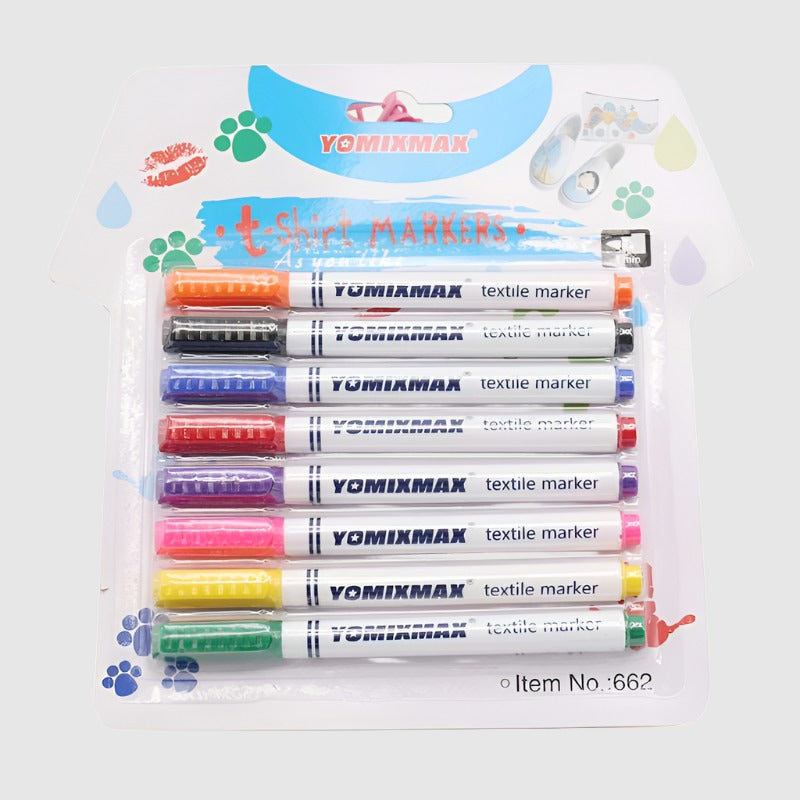 Clothes Textile Markers Fabric Paint Pen 8 Pcs Set - ChoreGirl