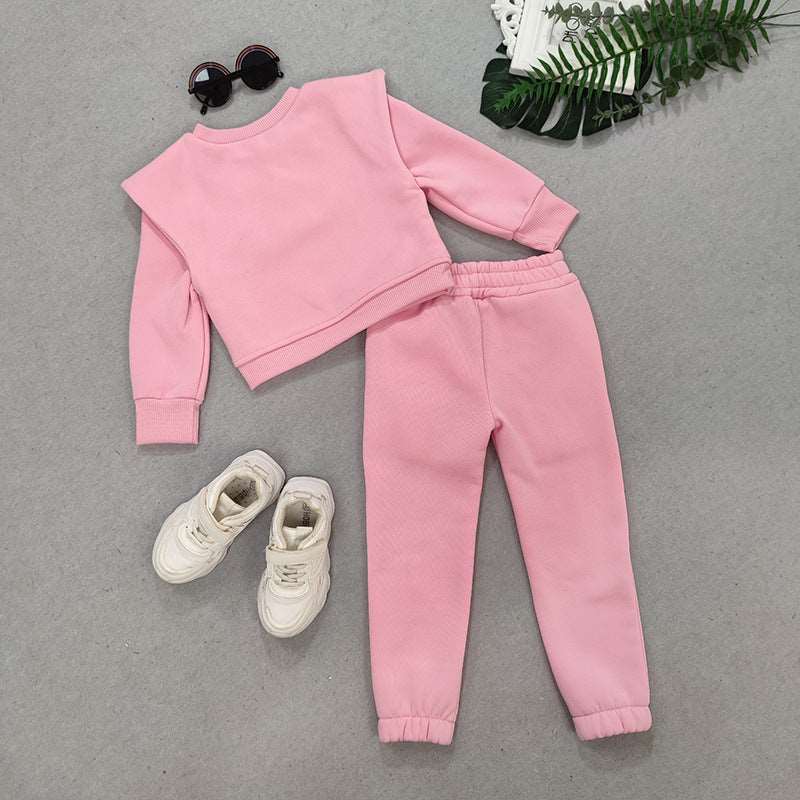 Baby Girl Trendy Casual Long Sleeved Sweatshirt and Pants Outfit Set - ChoreGirl