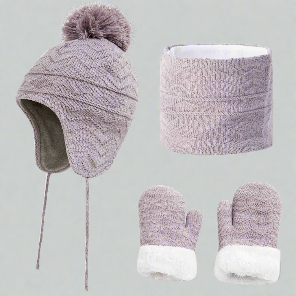 Kids Warm Hat, Scarf and Gloves Set