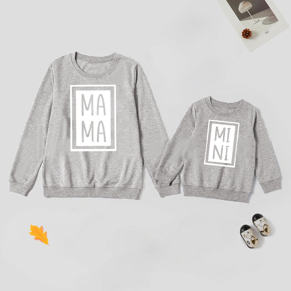 Mother and Daughter Gray, Black And White Three-color Sweatshirts - ChoreGirl