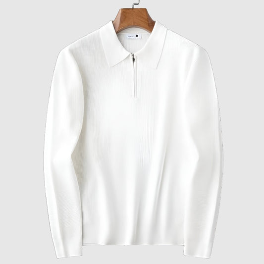 Men's Leisure Warm Knitted Half Zipper And Lapel Collar Sweater - ChoreGirl