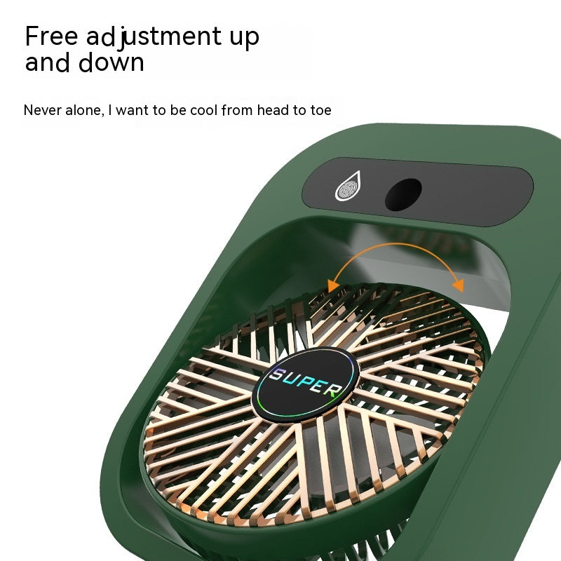 Air Conditioner Ice Mist Little Desktop Blowing Electric Fan with USB Charging - ChoreGirl