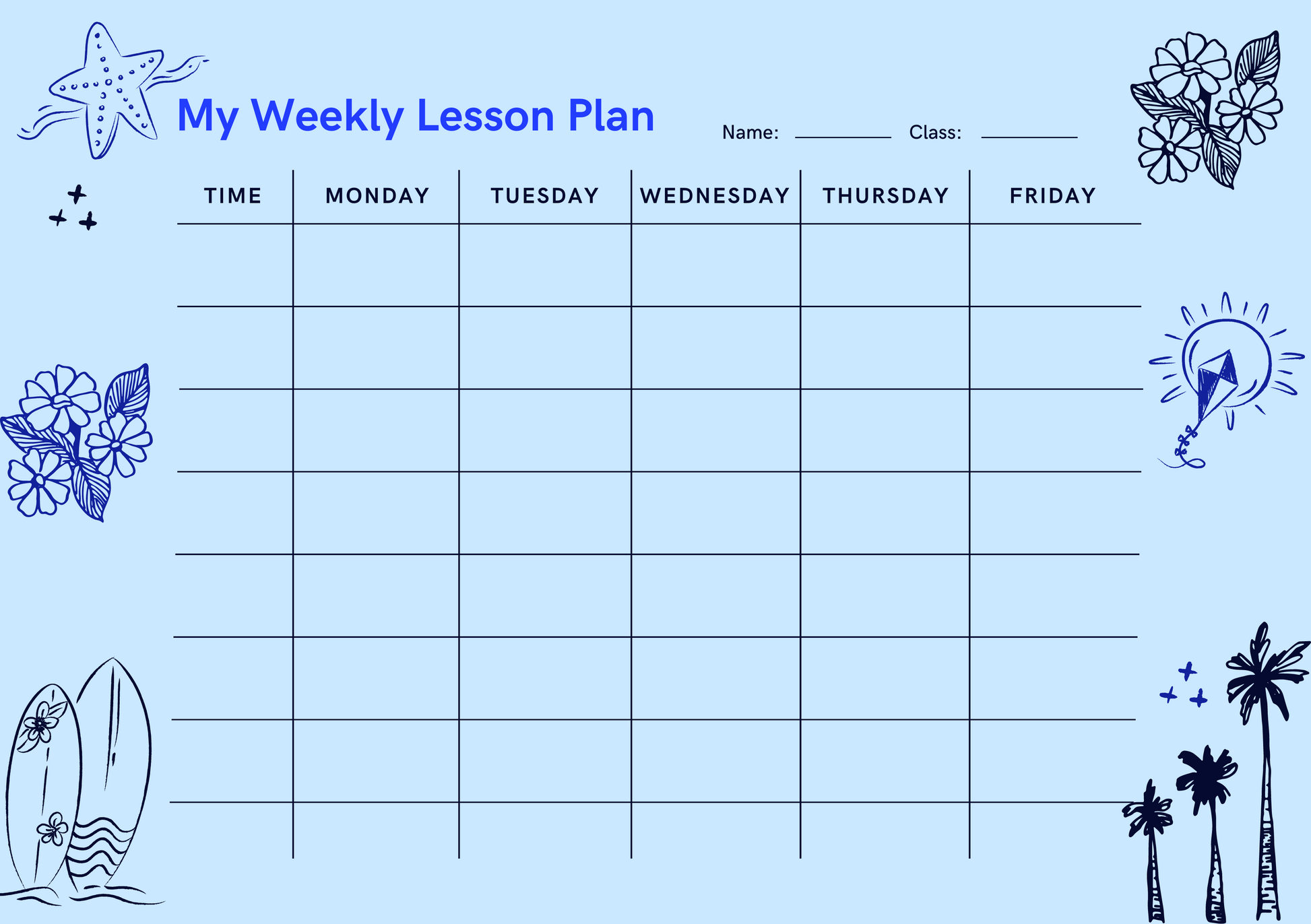 Custom Timetable with Colorful Designs - Available in German and English | PERSONALIZED - ChoreGirl