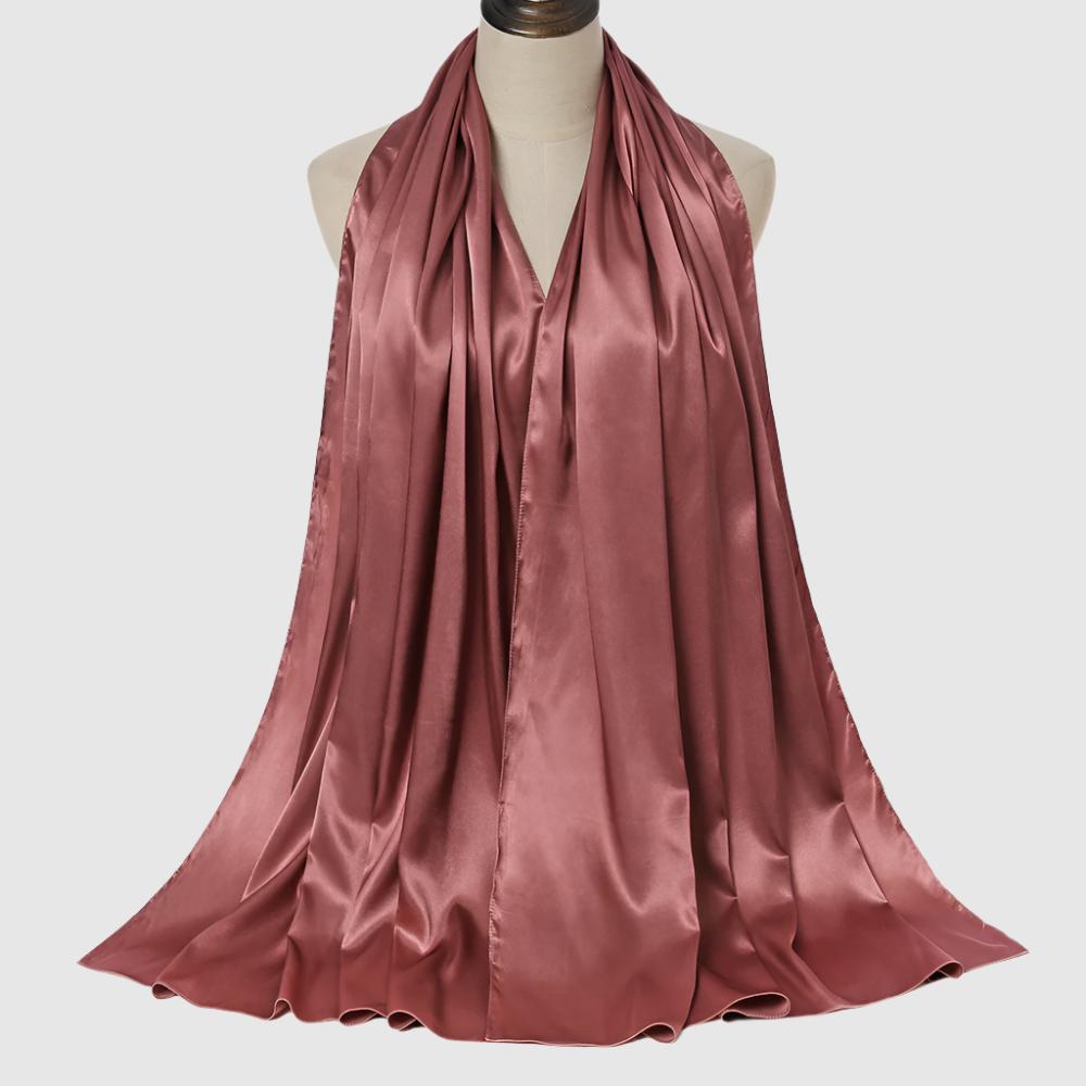 Women's Elegant Pure Color Pearl Satin Scarf - ChoreGirl