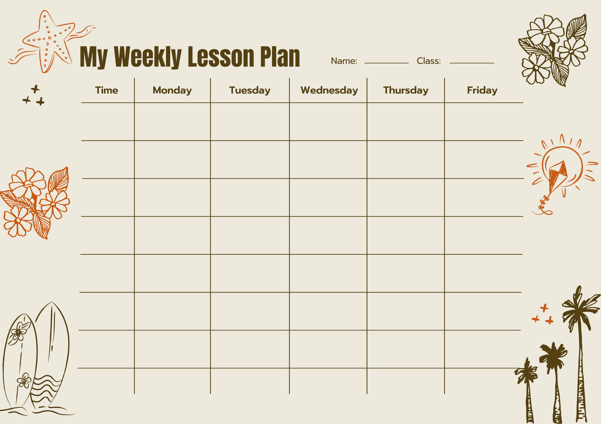 Custom Timetable with Colorful Designs - Available in German and English | PERSONALIZED - ChoreGirl