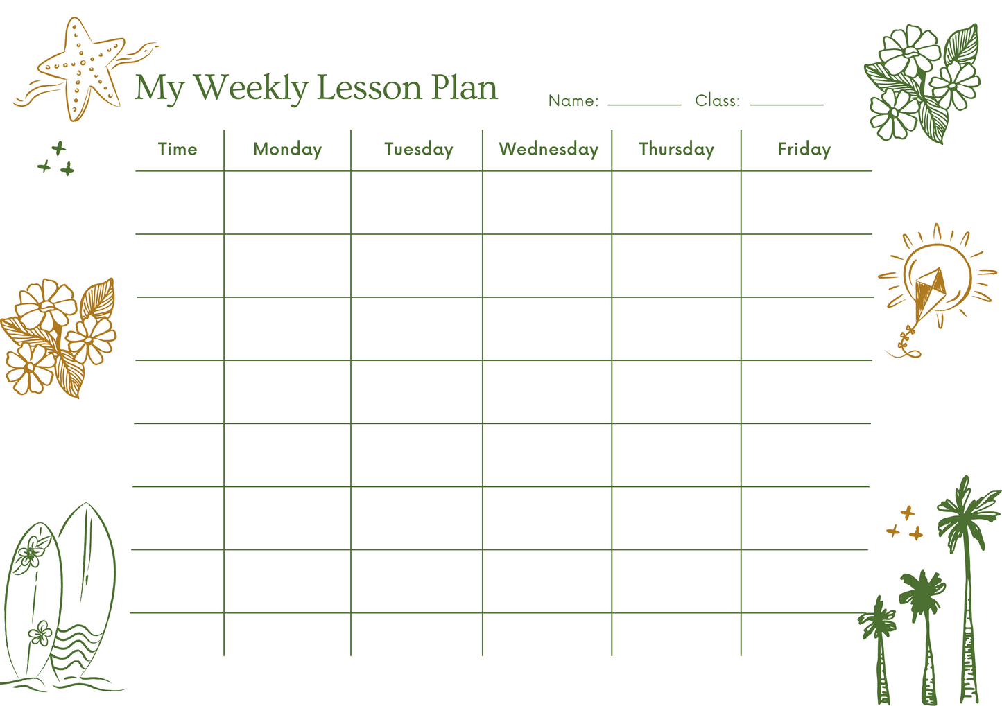 Custom Timetable with Colorful Designs - Available in German and English | PERSONALIZED - ChoreGirl